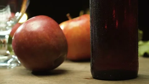 Apple rolling on the table Stock Footage 142737089