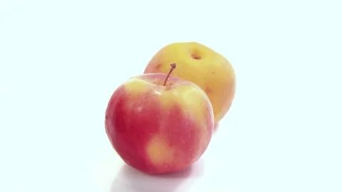 Apple rotate, side view, spinning slowly in a circle, close up. Stock Footage 165474861