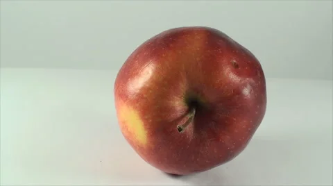 Apple Rotating On A White Surface, Fruit, Dessert, Delicious, Bio Stock Footage 40616986