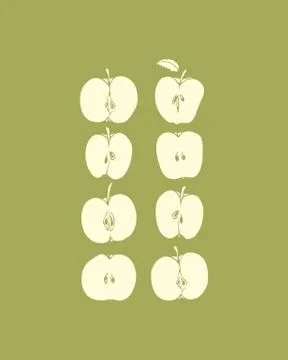 Apple rows illustration Stock Illustration