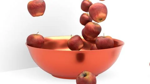 Apple scattered in a plastic basket Stock Illustration