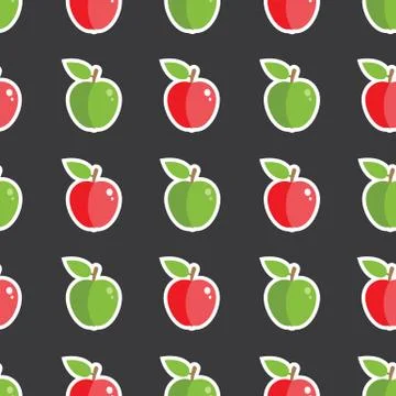 Apple Seamless Dark Pattern Stock Illustration
