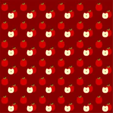 Apple seamless pattern background.Colorful wallpaper vector illustration and  Illustrazione stock