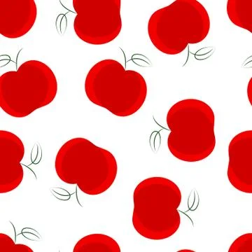 Apple seamless pattern. Good for textile, wrapping, wallpapers, etc. Red appl Stock Illustration