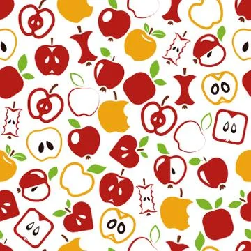 Apple seamless pattern Illustrazione stock