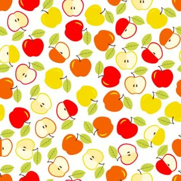 Apple seamless pattern. Vector illustration. Design for fabric, scrapbooking イラスト素材