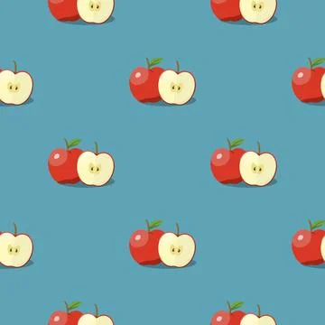 Apple seamless pattern. Vegan organic eco fruit background. vector illustrati Illustrazione stock