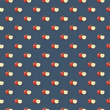 Apple seamless pattern. Vegan organic eco fruit background. vector illustrati Illustrazione stock