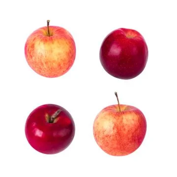 Apple set isolated on white background. Juicy and fresh apples for ads Фото