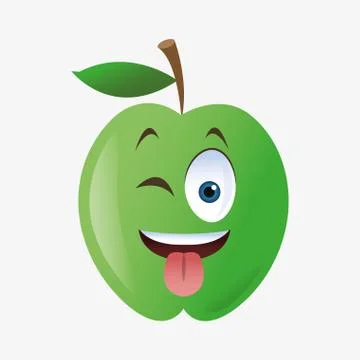 Apple shape cartoon Stock Illustration