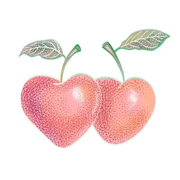 Apple in the shape of heart Stock Illustration