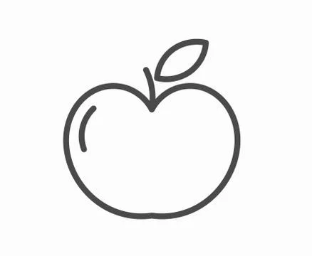 Apple shape outline icon. Vector illustration. Stock Illustration