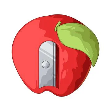 Apple shaped pencil sharpener illustration Stock Illustration