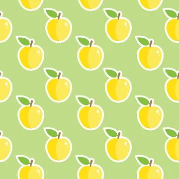 Apple Shiny Fruit Seamless Pattern Stock Illustration