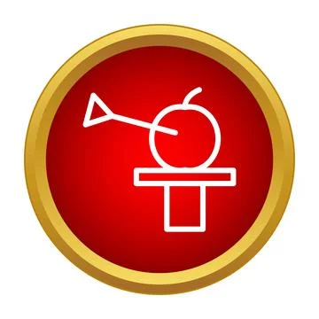 Apple shot by arrow icon achieving target precision Stockillustratie