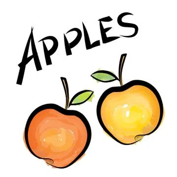 Apple sign isolated. Apple fruit tag. Fresh farm product label design Stock Illustration