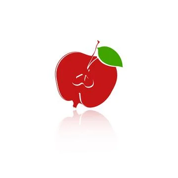 Apple silhouette. Stock Illustration