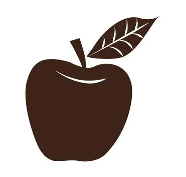 Apple silhouette isolated vector Stock Illustration