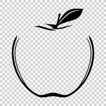 Apple silhouette vector, apple line art vector Illustrazione stock