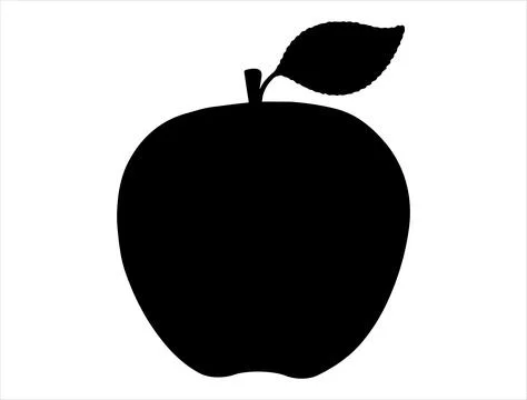 Apple silhouette vector art Stock Illustration