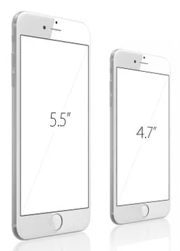 Apple silver iphone 6 plus and iphone 6 Stock Illustration