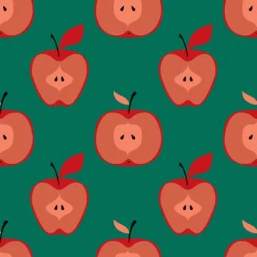 Apple simple pattern illustration Stock Illustration