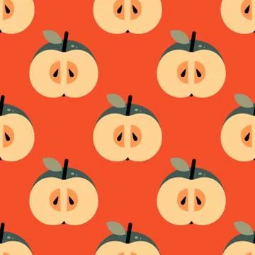 Apple simple pattern illustration Stock Illustration