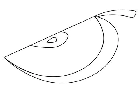 Apple. A slice of delicious fruit with seed inside. Illustrazione stock