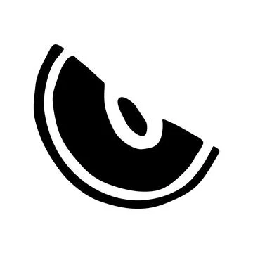 Apple slice doodle icon hand drawn in flat style Stock Illustration