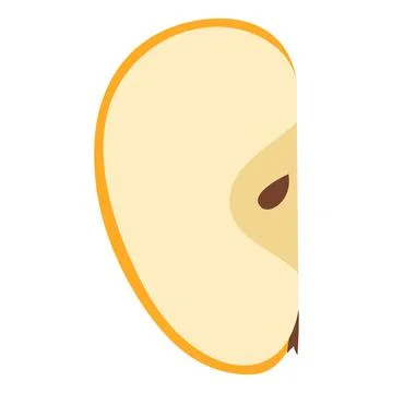 Apple slice Hand drawn trendy flat style Illustrazione stock