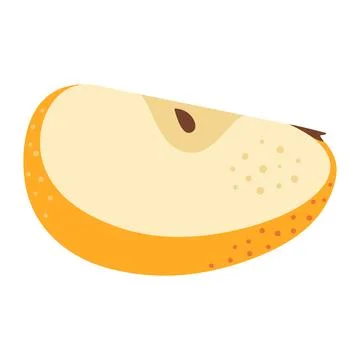 Apple slice Hand drawn trendy flat style Illustrazione stock