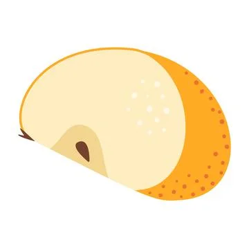 Apple slice Hand drawn trendy flat style Illustrazione stock