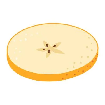 Apple slice Hand drawn trendy flat style Illustrazione stock
