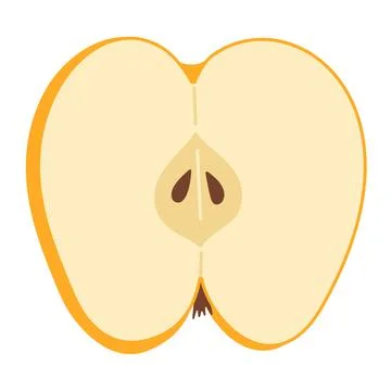 Apple slice Hand drawn trendy flat style Illustrazione stock