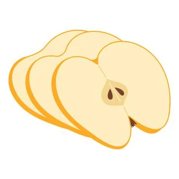 Apple slice Hand drawn trendy flat style Illustrazione stock