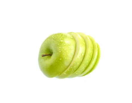 Apple slice isolated on white background Stockfoto's