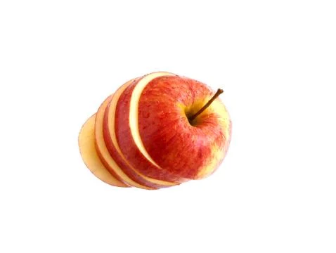 Apple slice isolated on white background Stock Photos