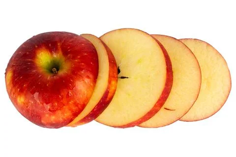 Apple slice isolated on white background Stock Photos