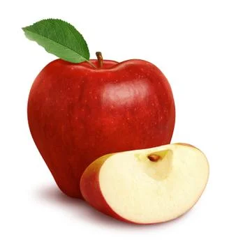 Apple &amp; slice Stock Photos