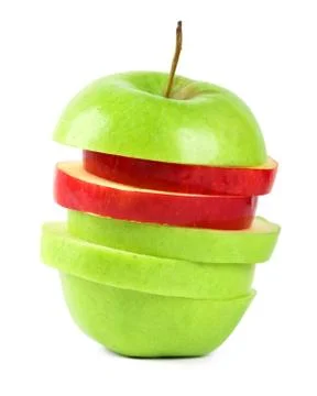 Apple slices closeup Foto stock