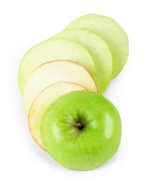 Apple slices closeup Stock Photos