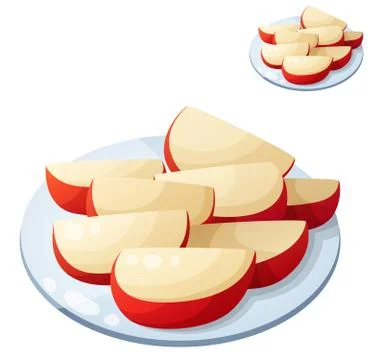 Apple slices. Detailed Vector Icon isolated on white background Stock Illustration