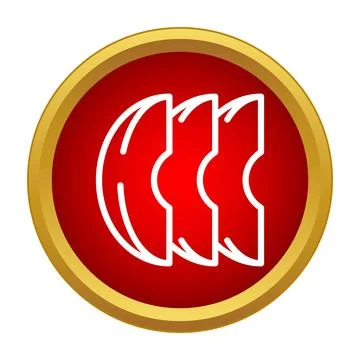 Apple slices fruit icon in red circle Stockillustratie