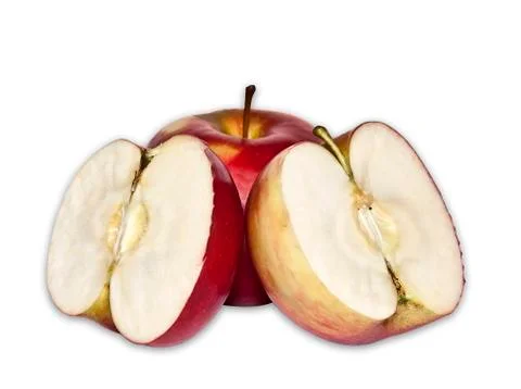 Apple with slices Stock Photos