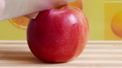 Apple Slicing Stock Footage 55955965