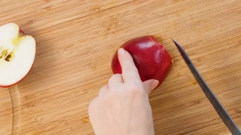 Apple Slicing Stock Footage 87654135