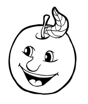 Apple with smile Stock Illustration