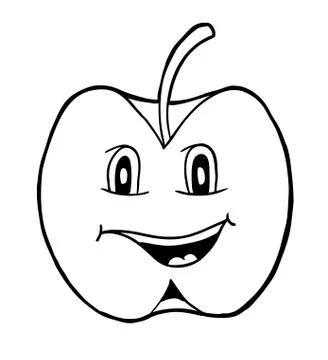 Apple with smile Stock Illustration
