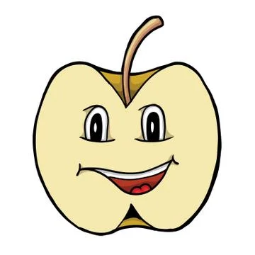 Apple with smile Stock Illustration