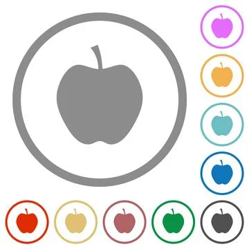 Apple solid flat icons with outlines Stock Illustration